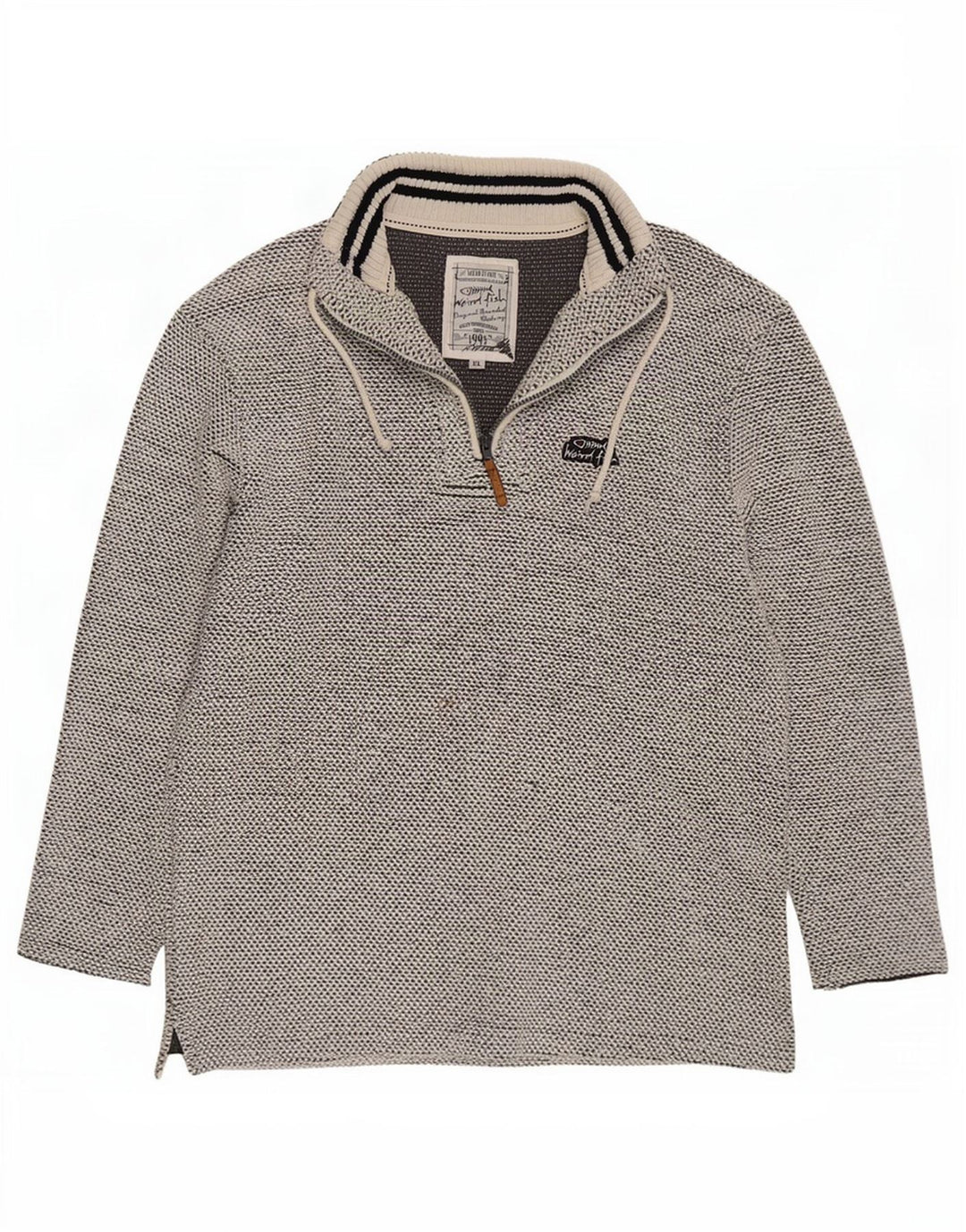 Weird Fish Sudadera Hombre con Cremallera y Cuello Jersey XL Algodón Gris