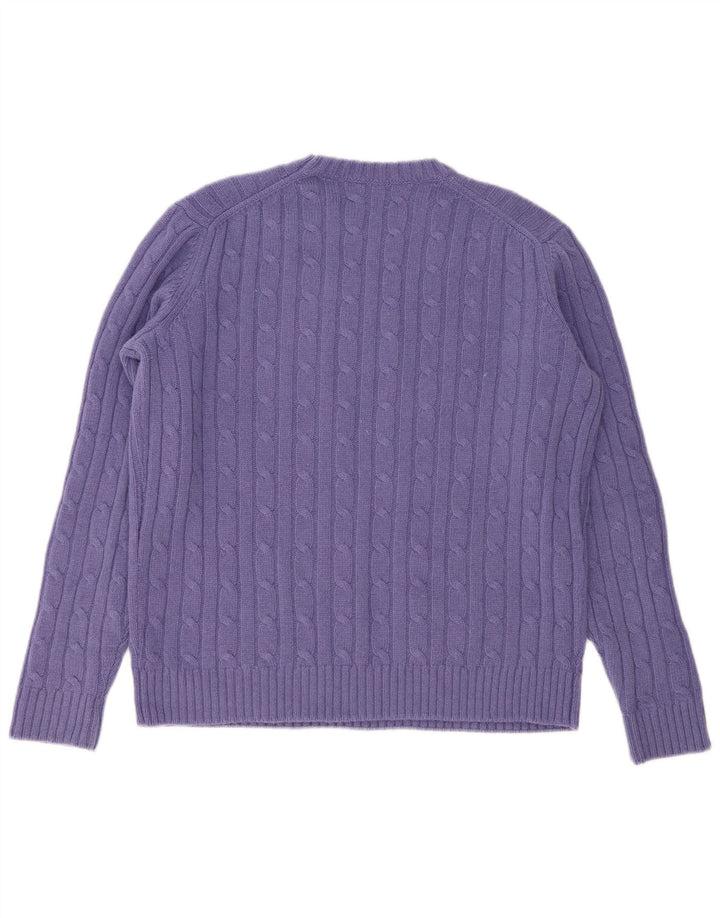 IL Lanificio Jersey de cuello redondo para hombre IT 54 XL Lana morada