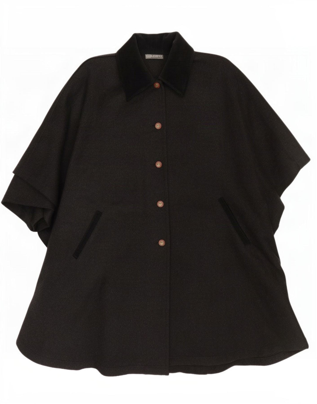 Abrigo Poncho Superior Para Mujer Talla Única Lana Color Block Gris