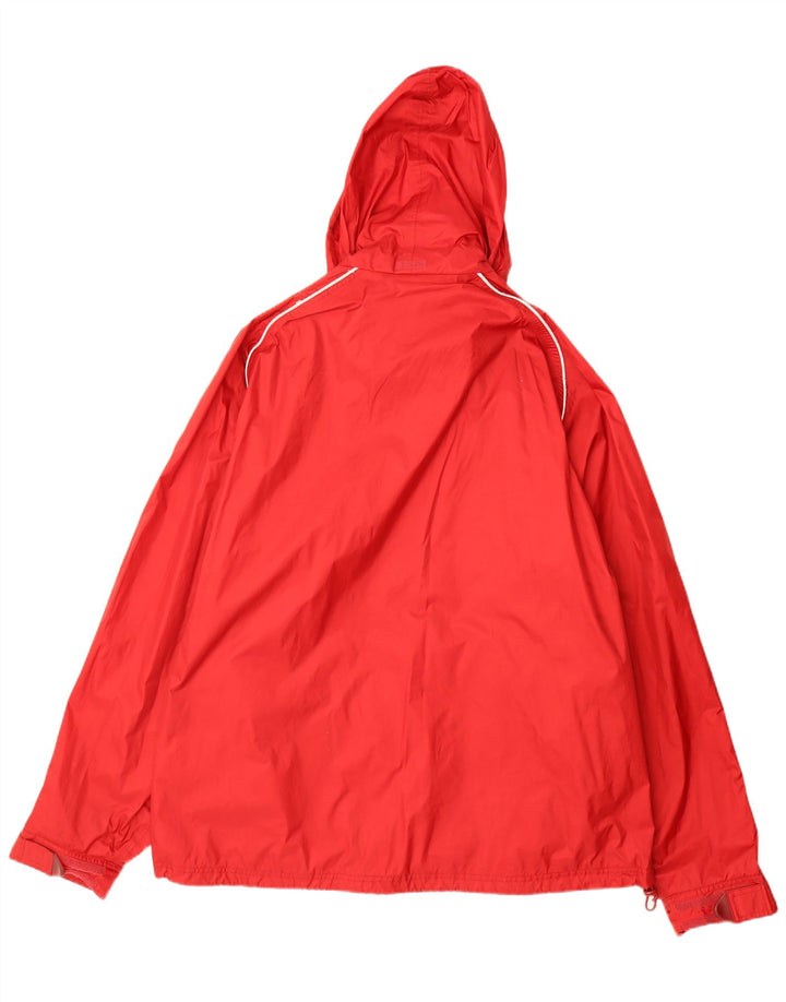 Adidas Chaqueta impermeable con capucha para hombre UK 44/46 Large Red Polyamide