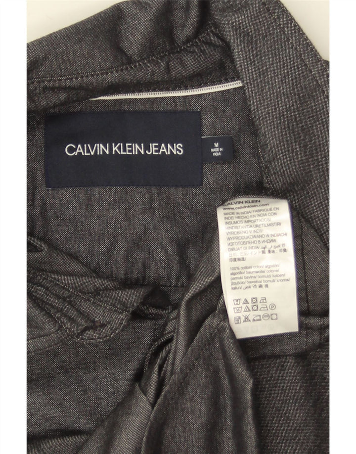 Camisa Calvin Klein Jeans Hombre Algodón Gris Medio