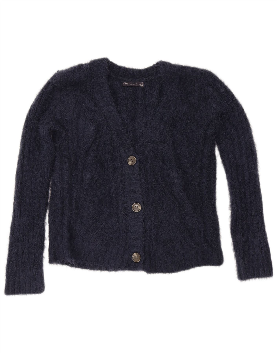 Marks & Spencer Suéter tipo cárdigan para mujer UK 44 Medio Azul marino Poliéster