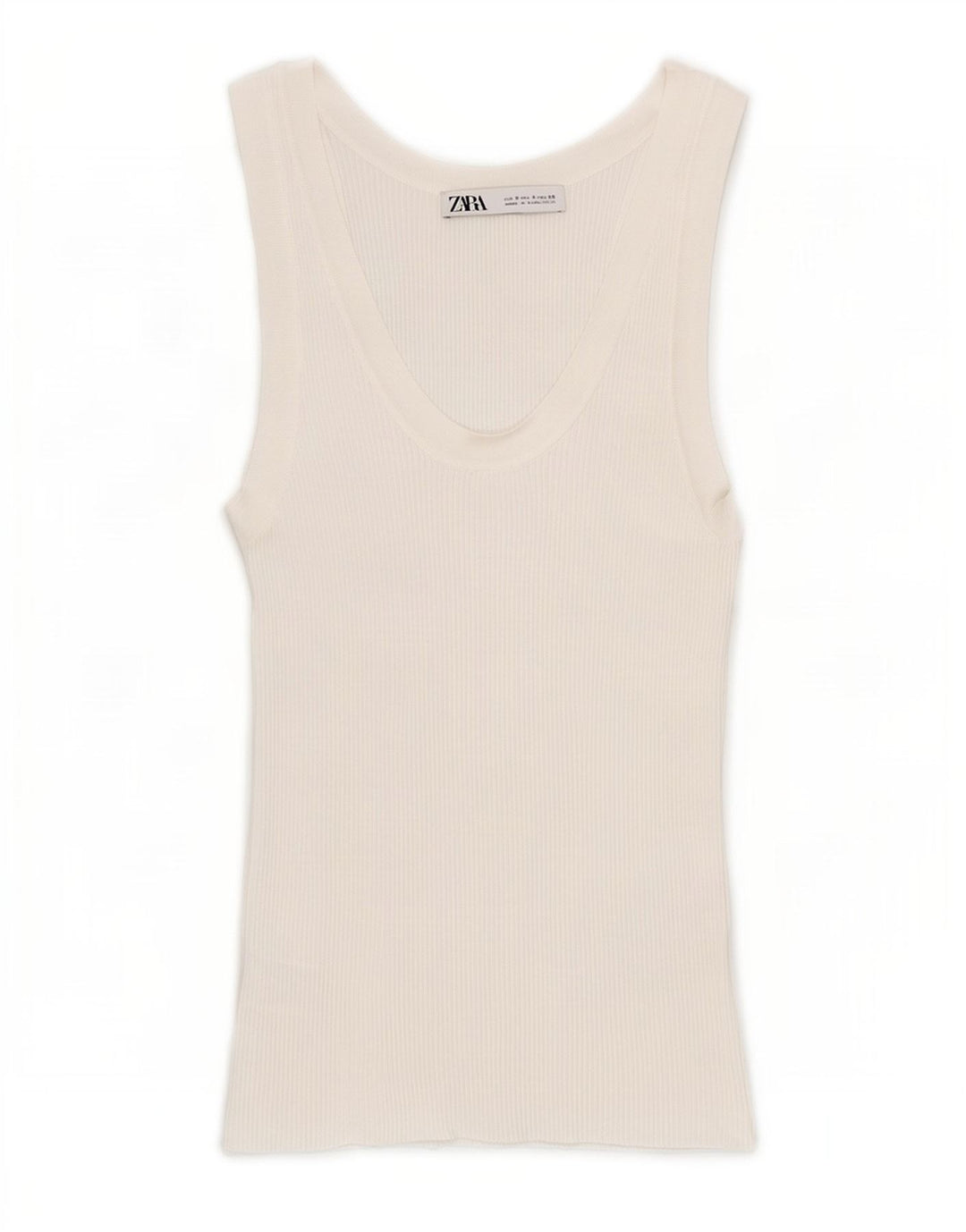 Zara Mujer Chaleco Top UK 8 Small Viscosa Blanca