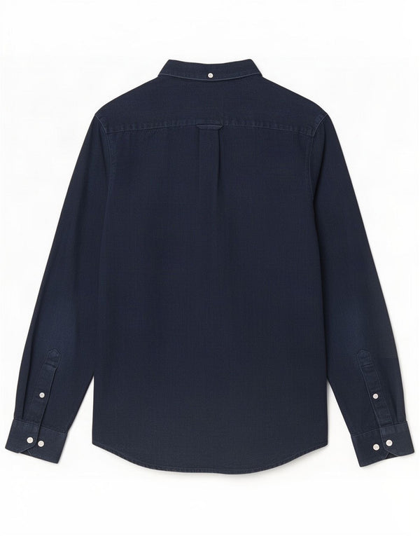 Farah Mens Slim Fit Shirt Medium Navy Blue Cotton
