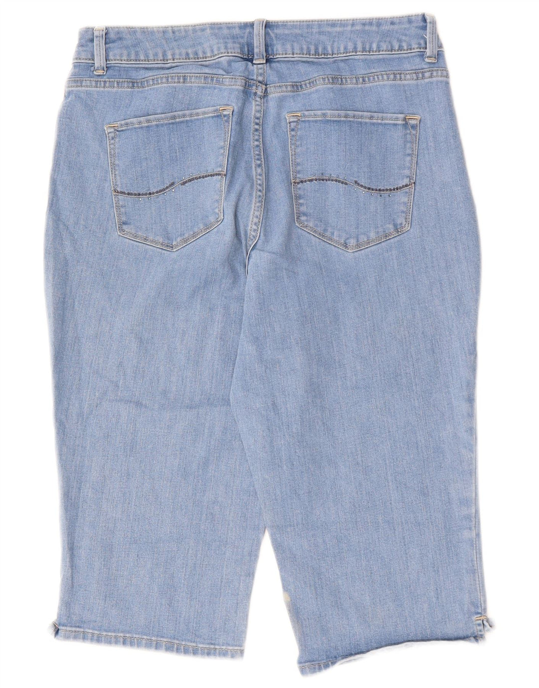 LEE - Vaqueros capri con curvas para mujer, serie moderna, talla 12, grande, W30 L17, algodón azul