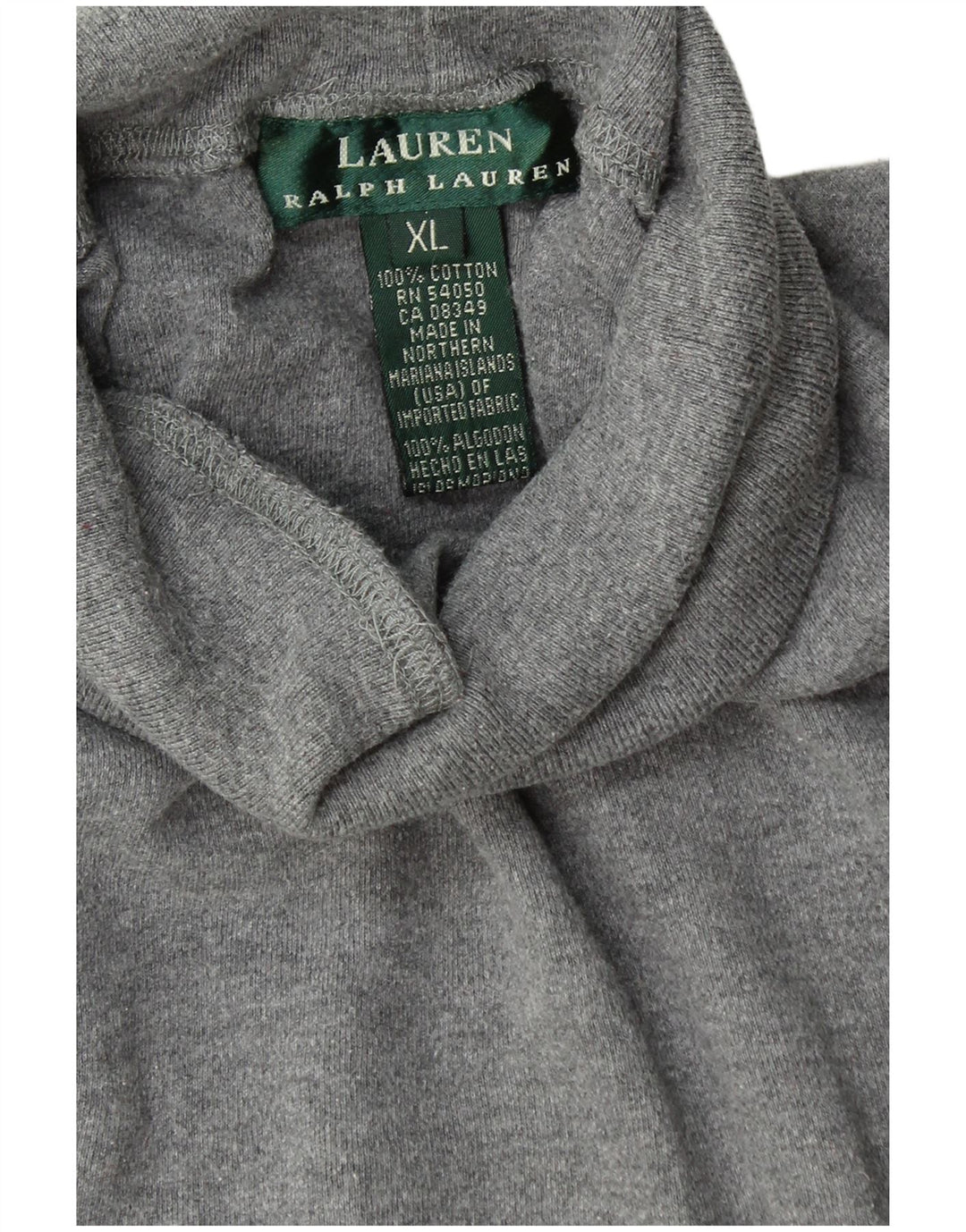 RALPH LAUREN Jersey con cuello vuelto para mujer UK 18 XL Algodón gris