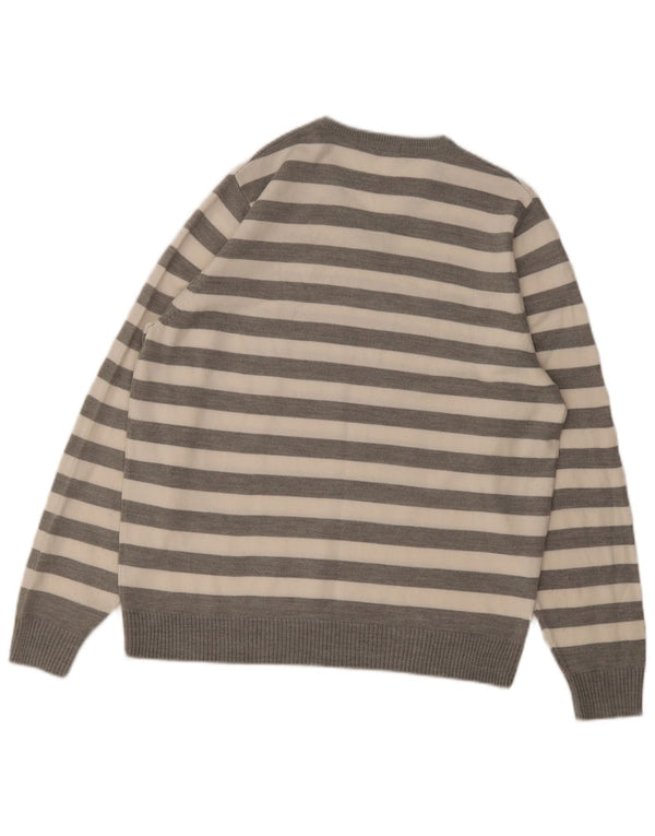 Marks & Spencer Suéter con Cuello en V Autograph para Hombre Rayas Gris Medio