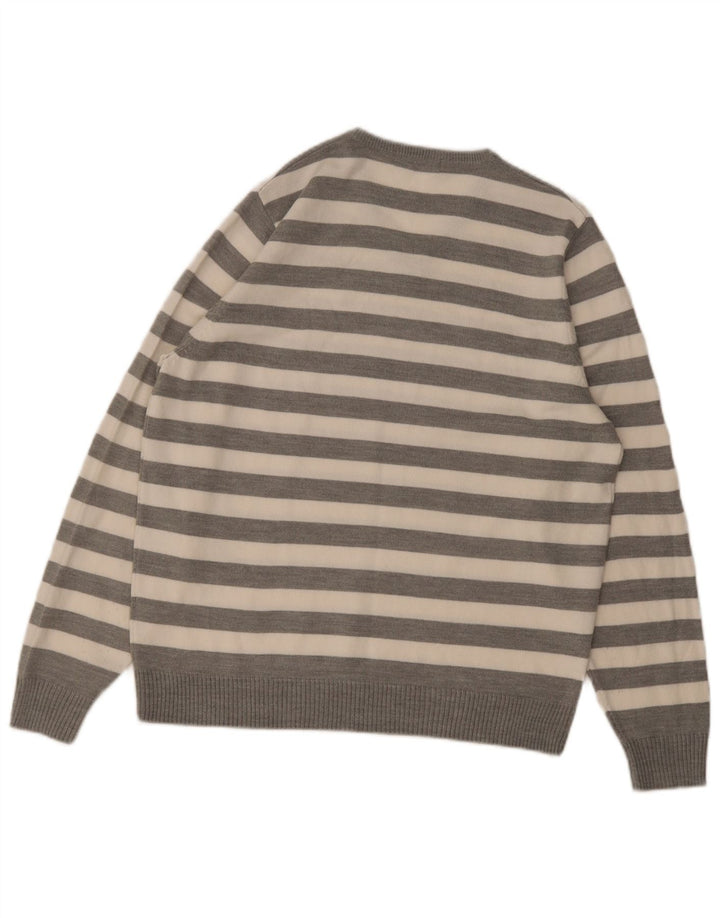 Marks & Spencer Suéter con Cuello en V Autograph para Hombre Rayas Gris Medio