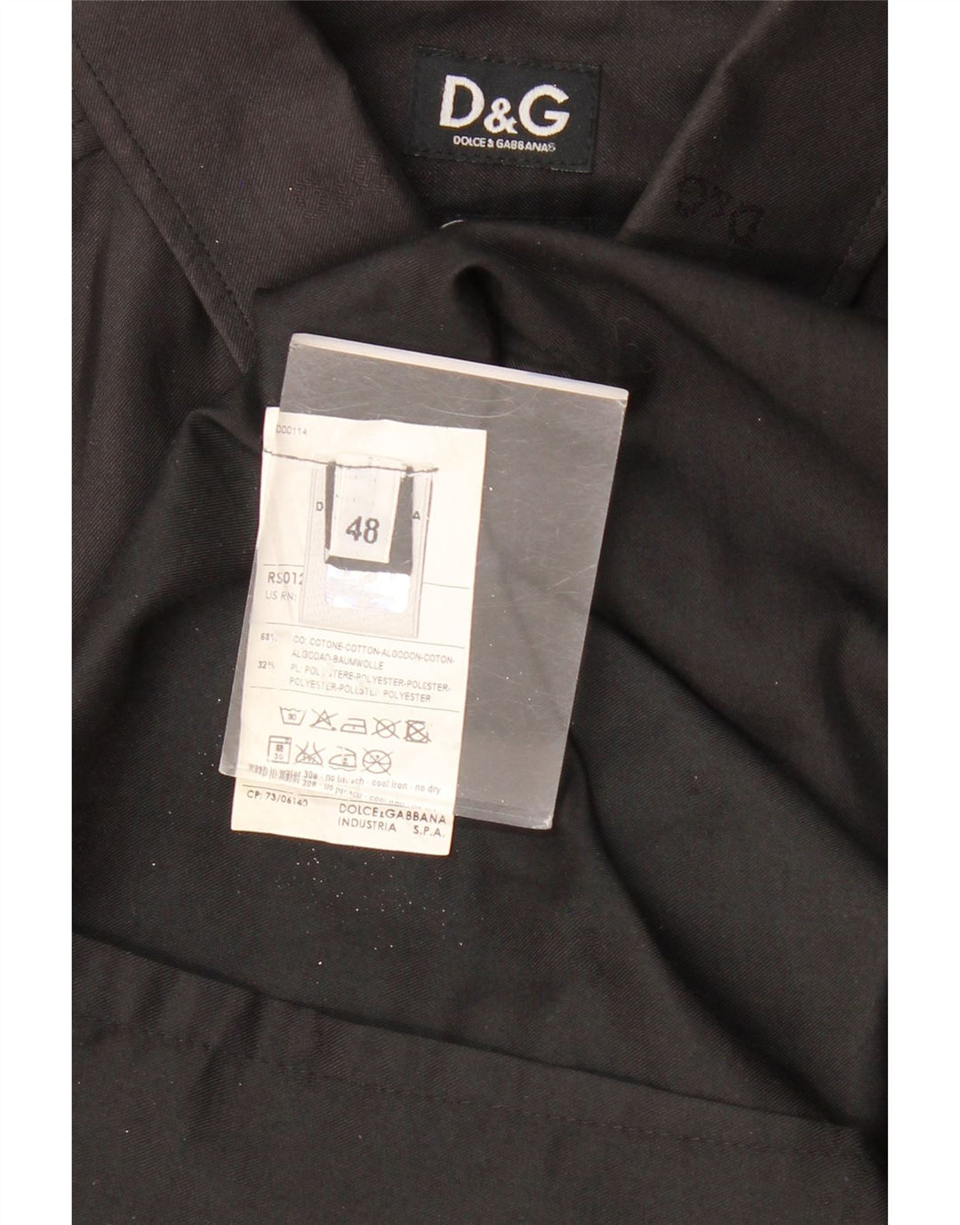 DOLCE & GABBANA Camisa Hombre IT 48 Mediana Algodón Negro