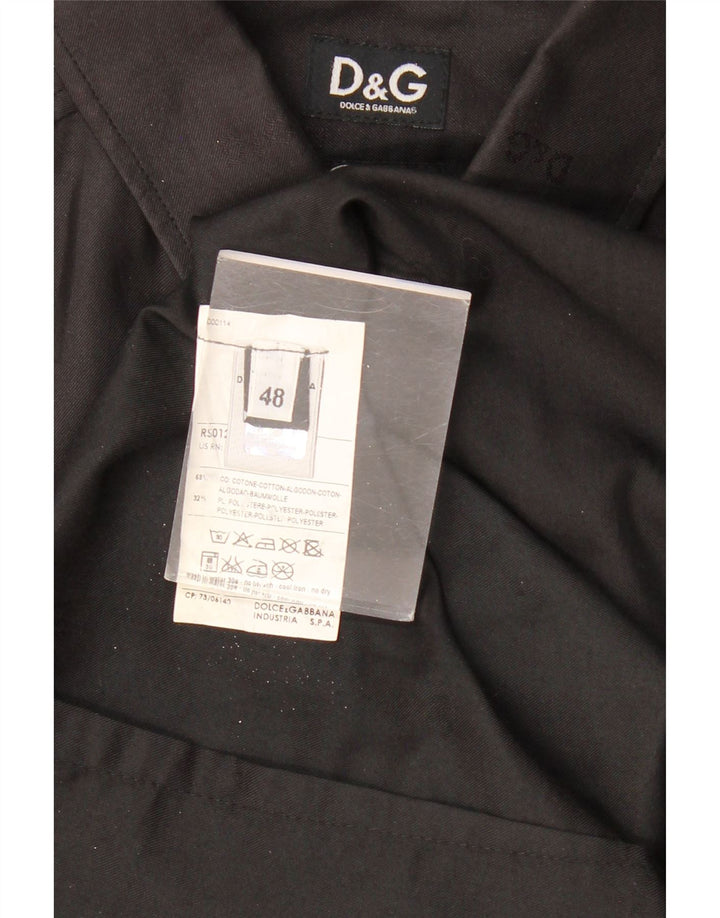 DOLCE & GABBANA Camisa Hombre IT 48 Mediana Algodón Negro