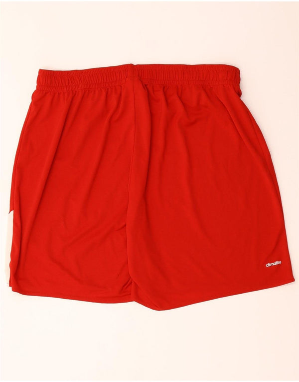 Adidas Mens Climalite Sport Shorts 2XL Rojo Colorblock Poliéster