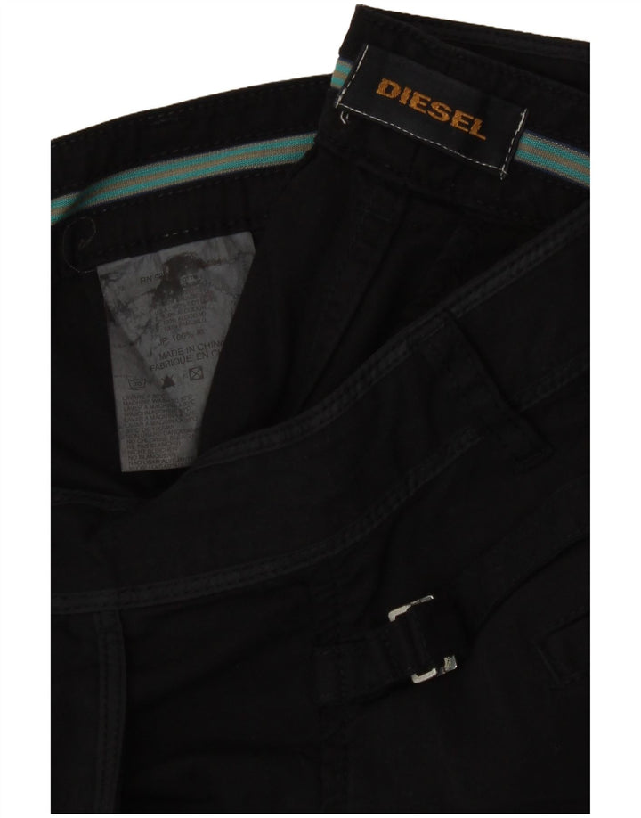 Pantalones Capri Diesel Mujer W34 L22 Algodón Negro