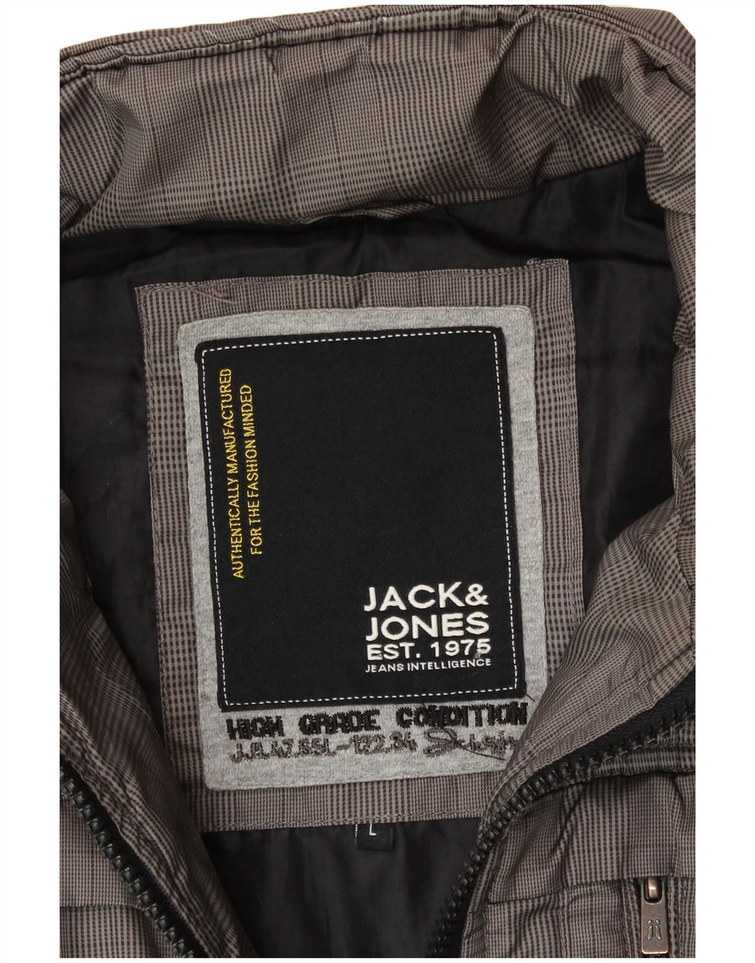 JACK & JONES Chaleco para hombre UK 40 Large Grey Check