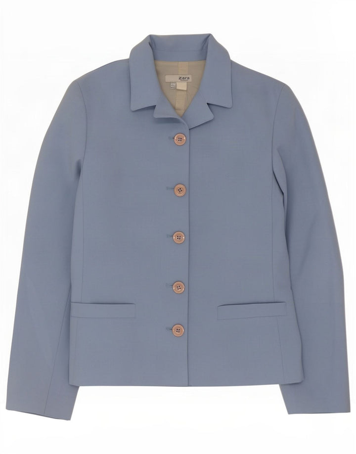 Zara Mujer Chaqueta Blazer De 5 Botones EU 36 XS Azul Poliéster