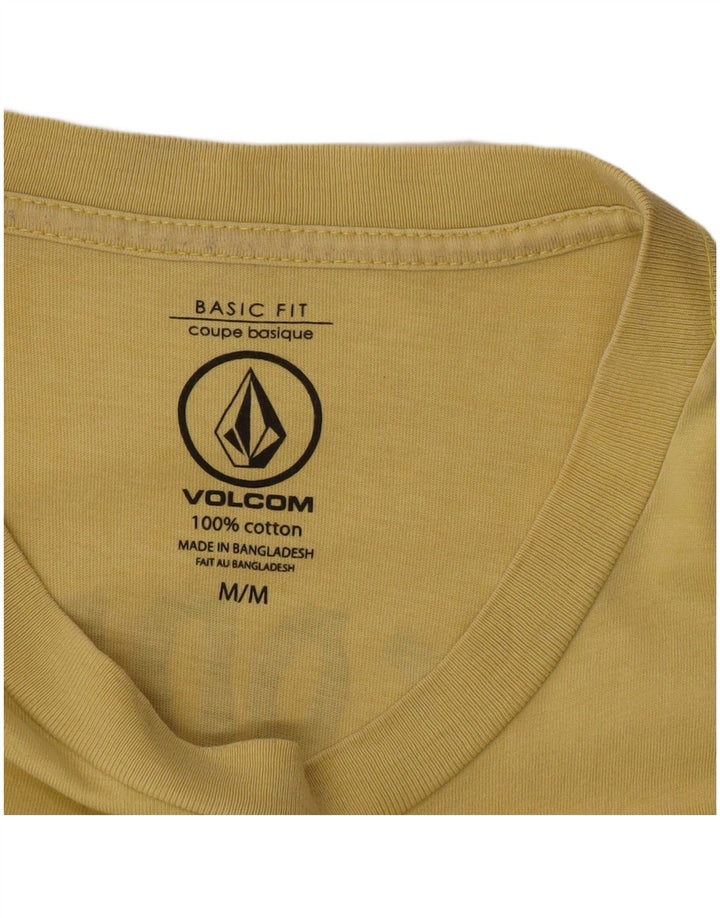 Camiseta Volcom Graphic para hombre, parte superior de algodón amarillo medio