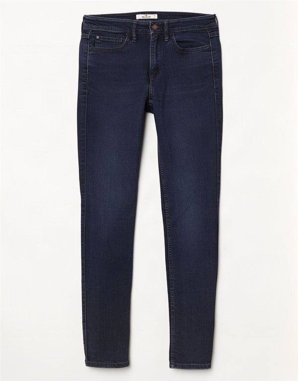 Vaqueros ajustados para mujer Hollister US 3 XS W26 L31 Algodón azul marino