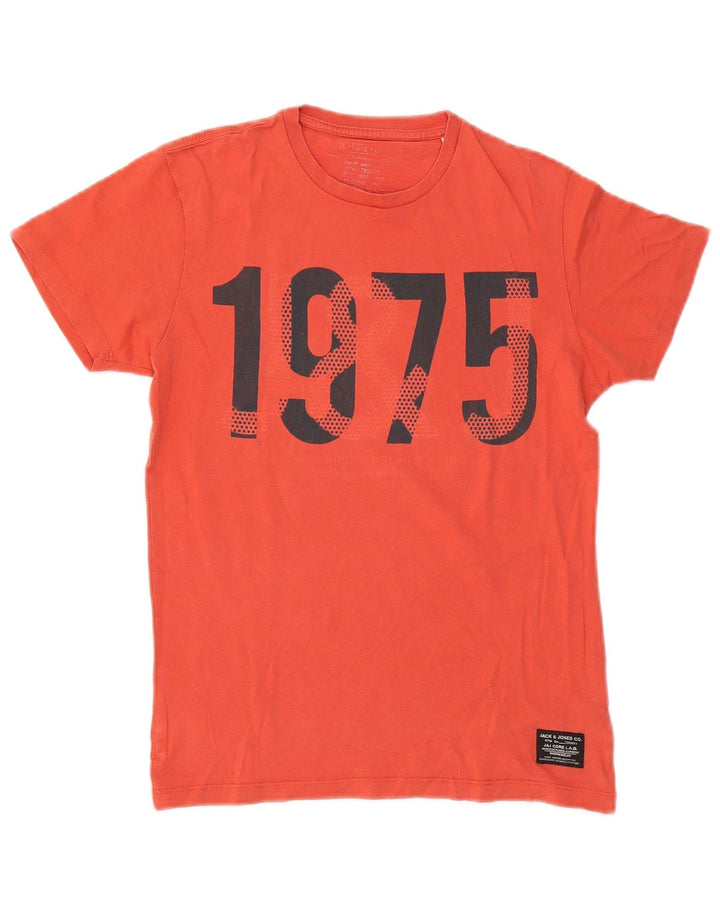 Jack & Jones Hombre Camiseta Gráfica Top Small Rojo Algodón