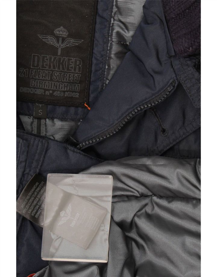 Dekker Abrigo acolchado con capucha para hombre UK 36 Small Azul marino Poliamida