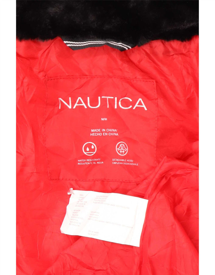 Nautica Chaqueta acolchada con capucha para mujer UK 44 Poliéster rojo mediano