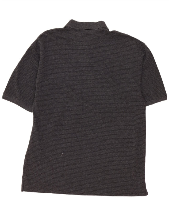 DOCKERS Polo de golf para hombre de algodón a rayas grises grandes