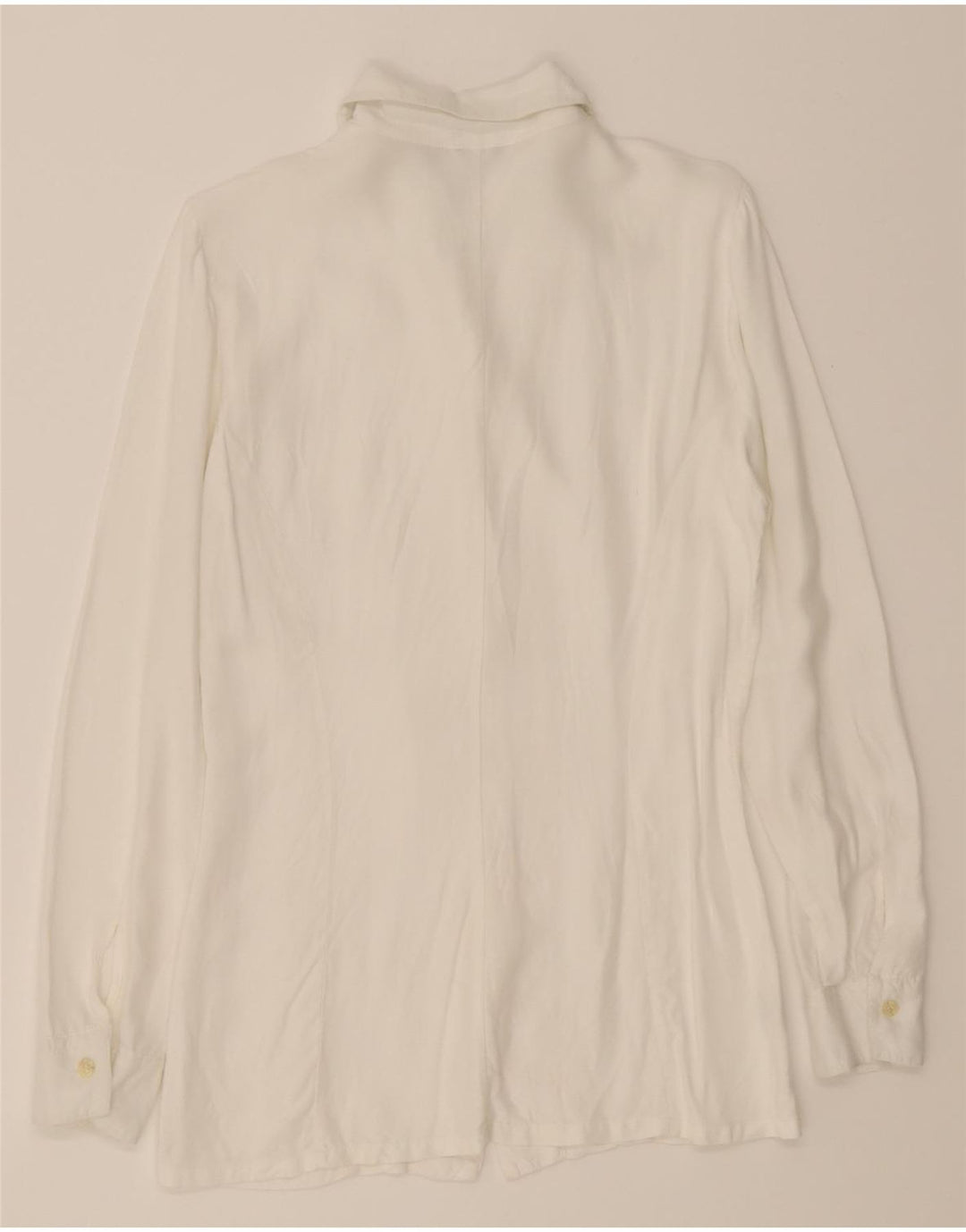 BENETTON Womens Shirt Blouse UK 12 Medium White Viscose Vintage Benetton and Second-Hand Benetton from Messina Hembry 