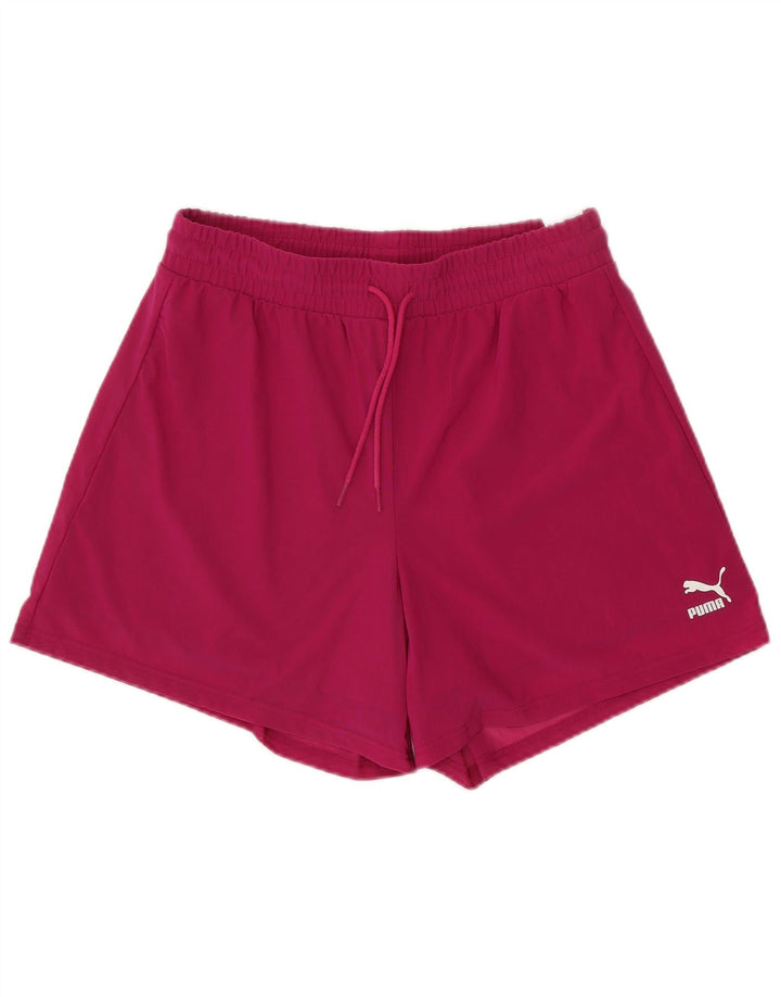 Puma - Pantalones cortos deportivos para mujer, talla 40, nailon rosa mediano