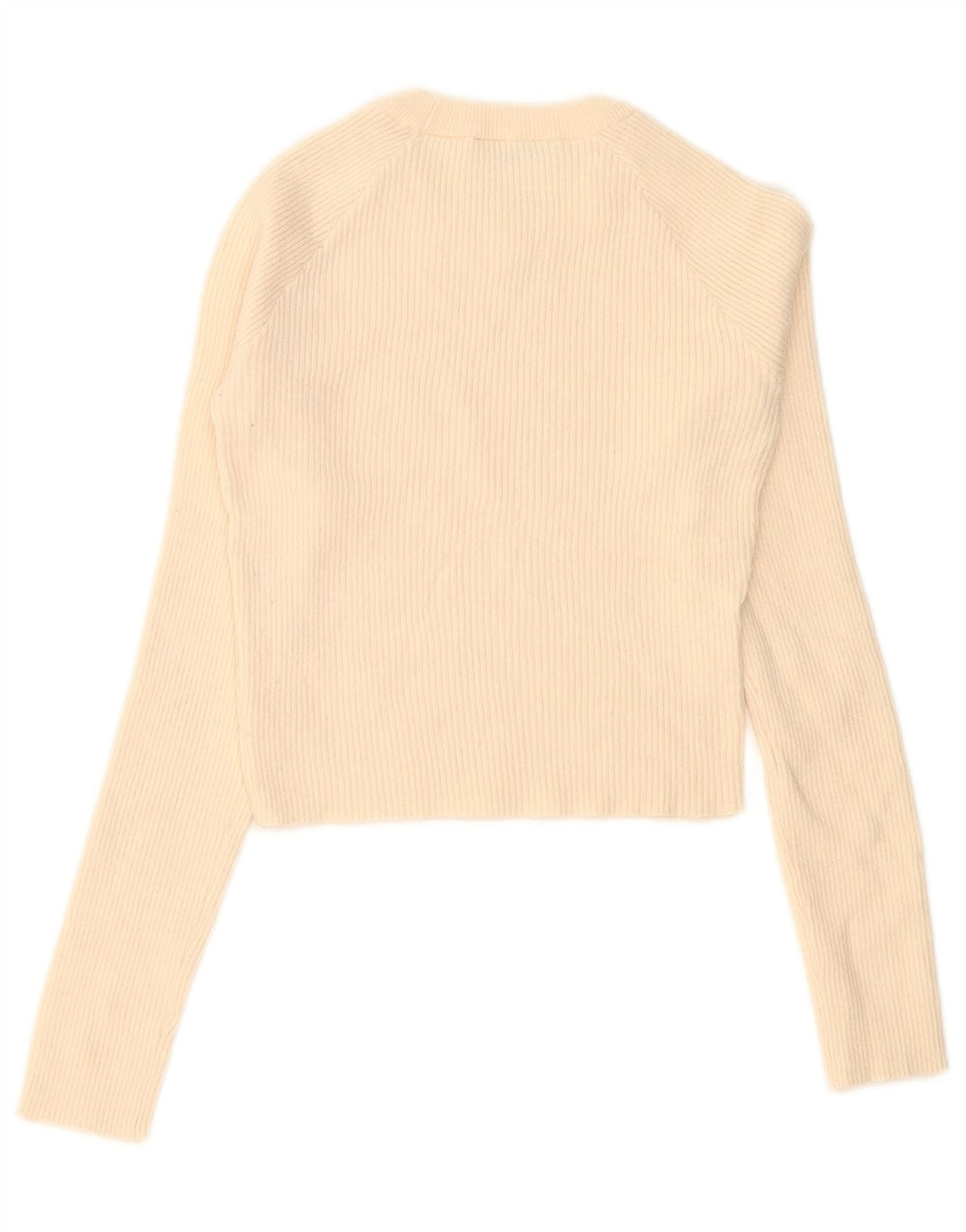 Zara Mujer Crop Top Manga Larga UK 8 Small Beige