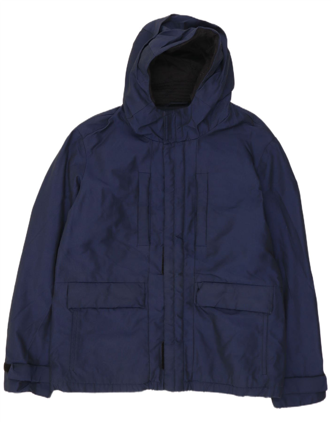 CALVIN KLEIN Chaqueta cortavientos con capucha para hombre IT 56 3XL Azul marino Poliéster