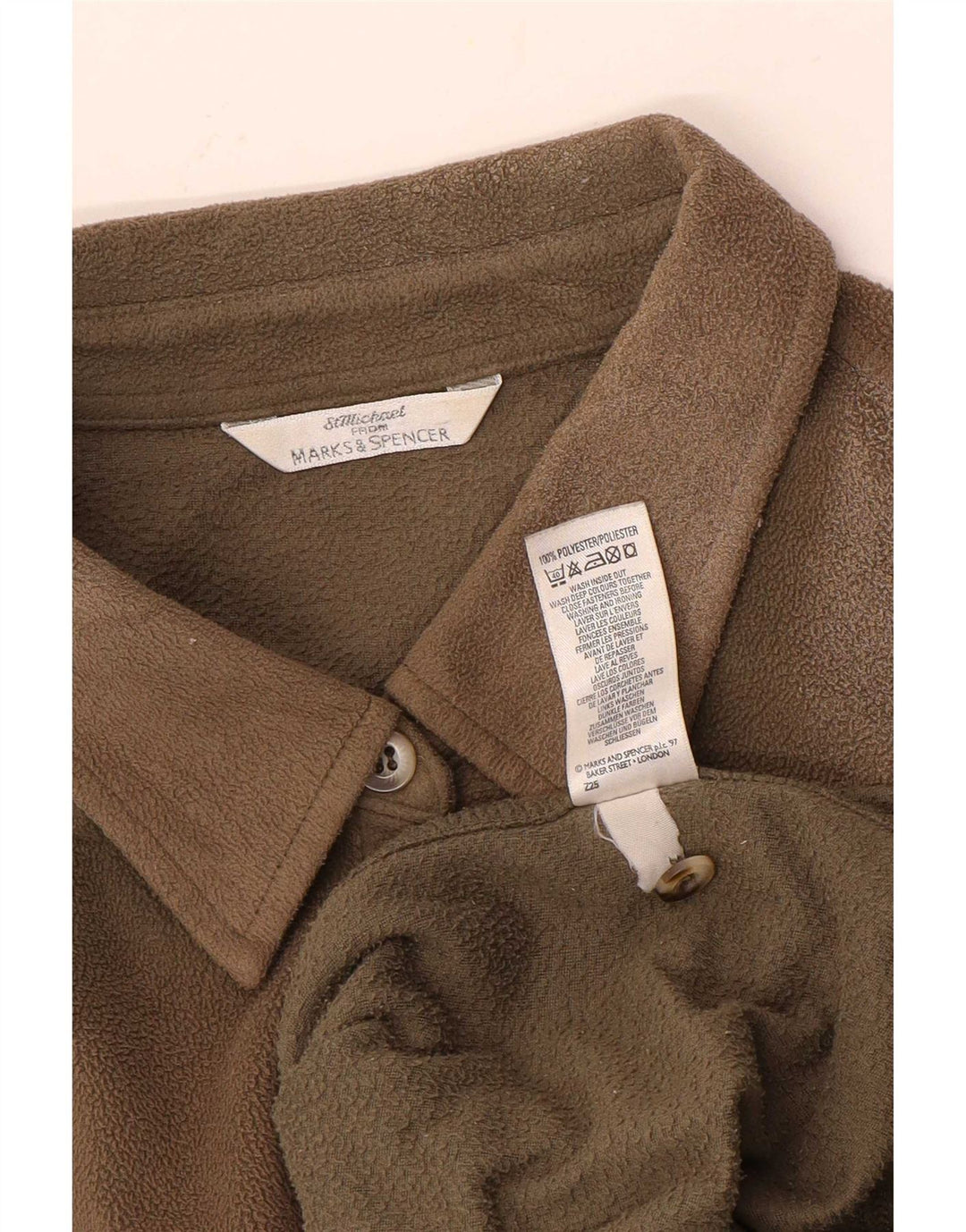 Marks & Spencer Camisa polar para mujer UK 44 Grande Poliéster beige