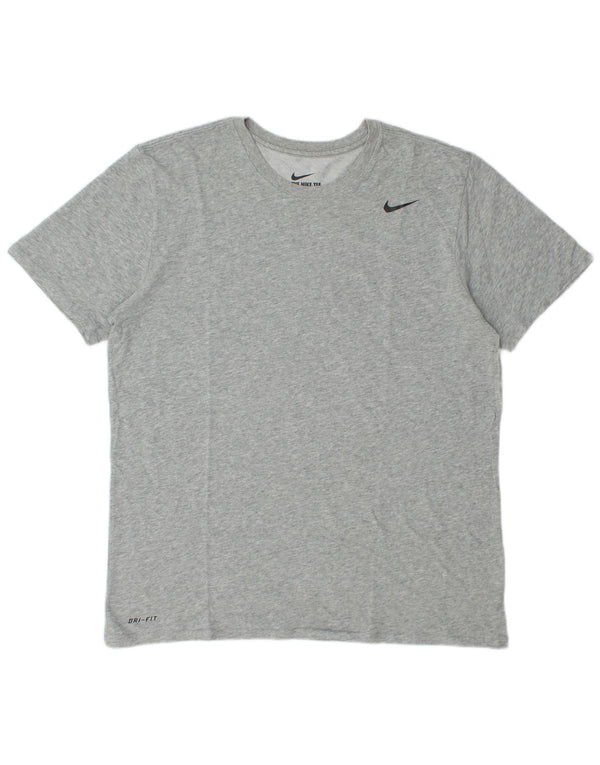 Nike Camiseta con gráfico de ajuste atlético para hombre, talla grande, gris moteado