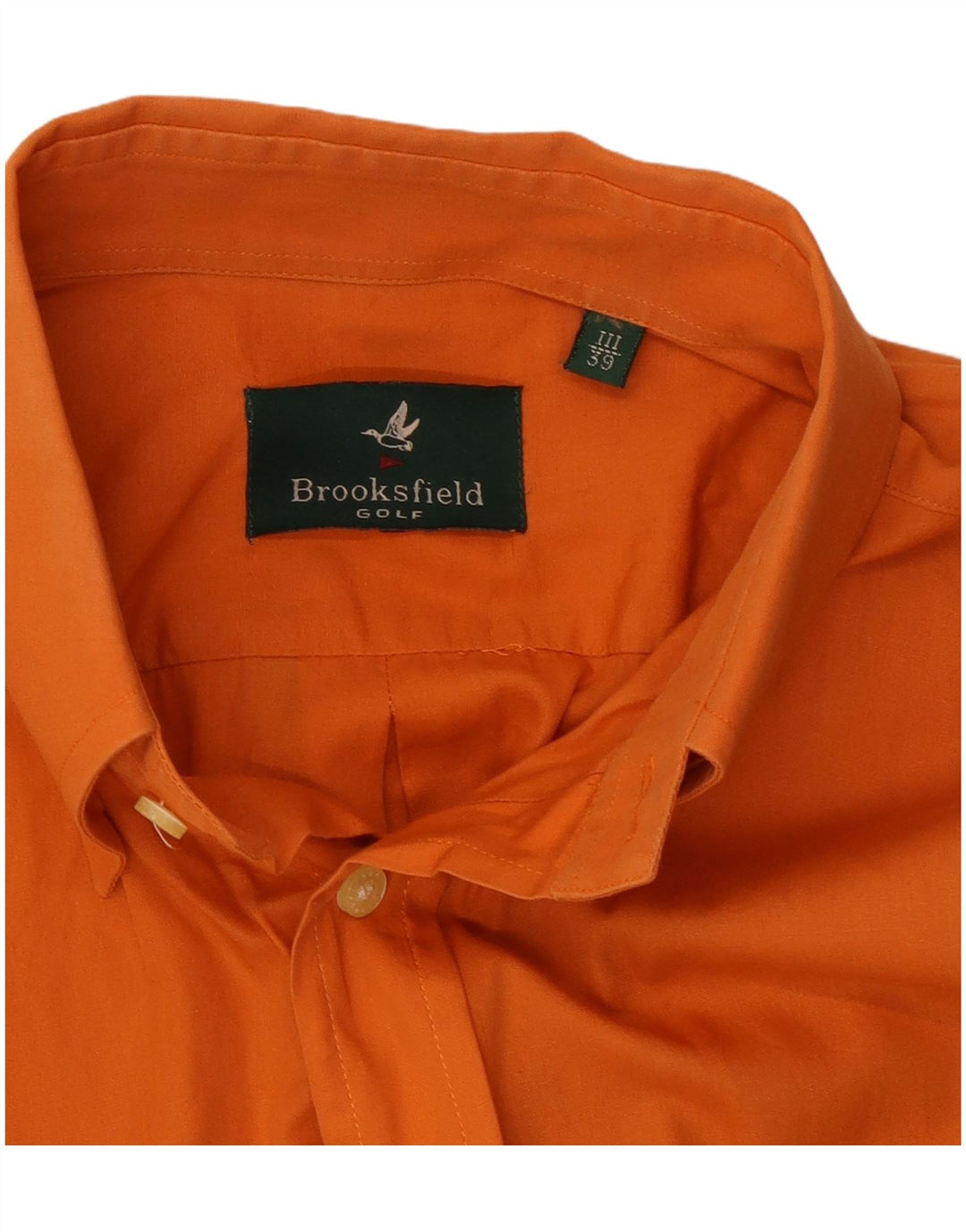 Brooksfield Camisa para hombre Talla 39 Algodón naranja mediano