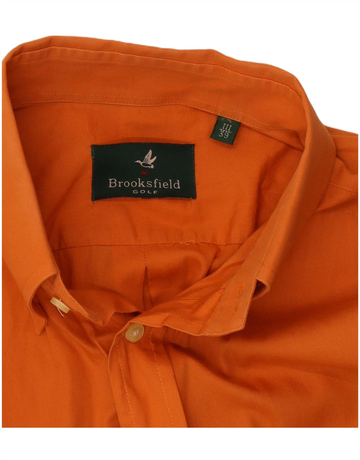 Brooksfield Camisa para hombre Talla 39 Algodón naranja mediano