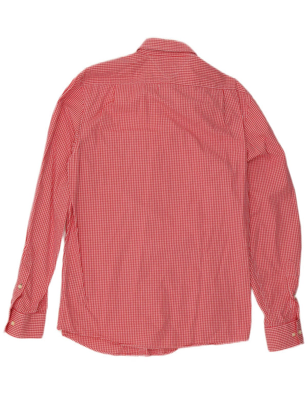 Tommy Hilfiger Camisa Slim Fit para Hombre Talla 15 1/2 Medium Red Gingham