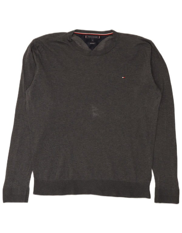 Tommy Hilfiger Jersey con Cuello Redondo para Hombre XL Algodón Gris