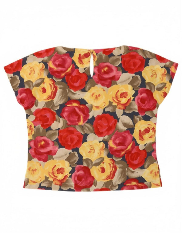 Blusa vintage para mujer Top IT 46 Poliéster floral multicolor grande