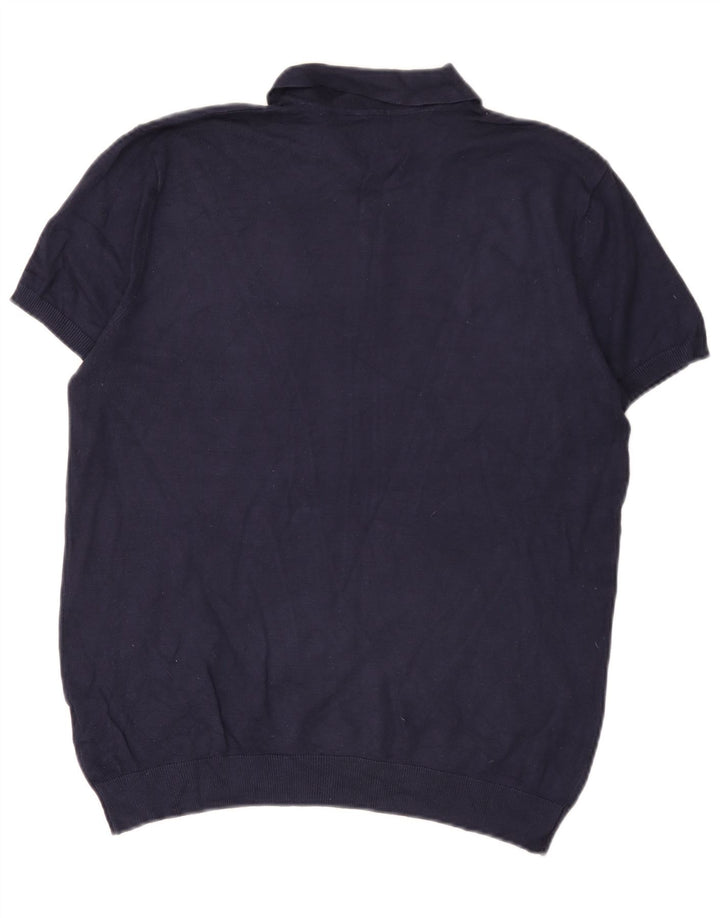 Zara Hombre Polo Camisa Grande Viscosa Azul Marino