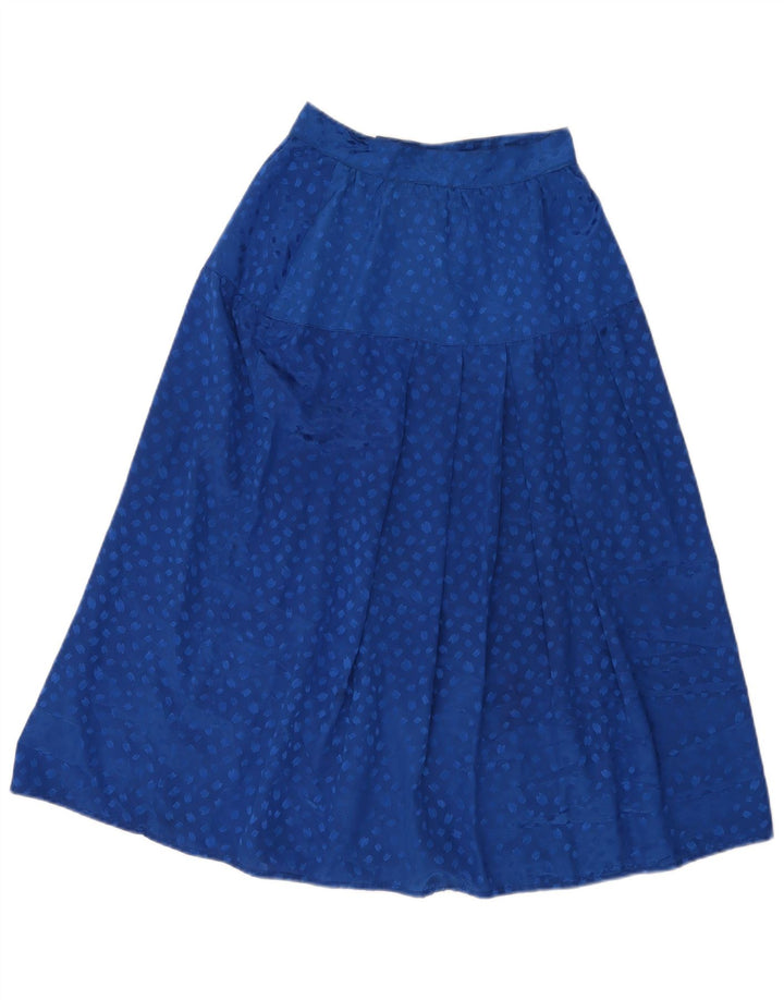 Falda acampanada vintage para mujer W24 XS azul manchado