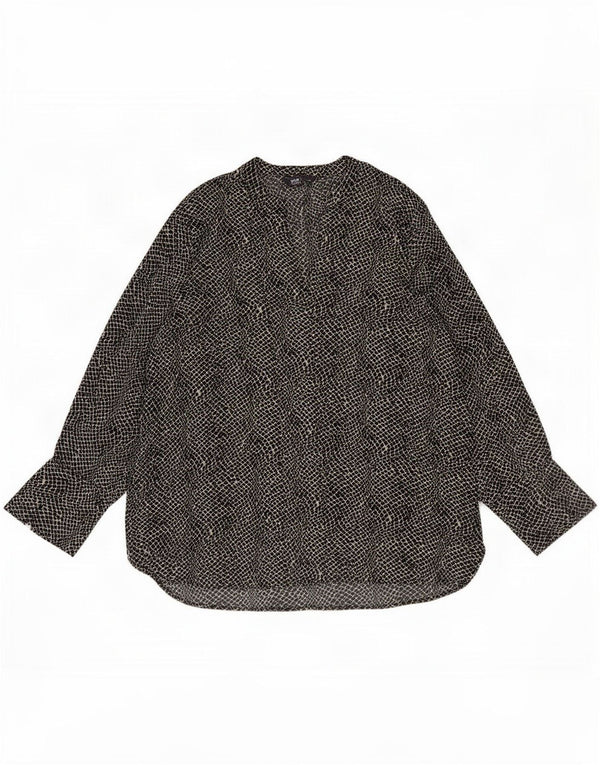 Marks & Spencer Blusa de manga larga para mujer UK 20 2XL Estampado animal negro