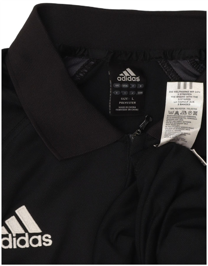 Polo ADIDAS Climalite para hombre, poliéster negro grande