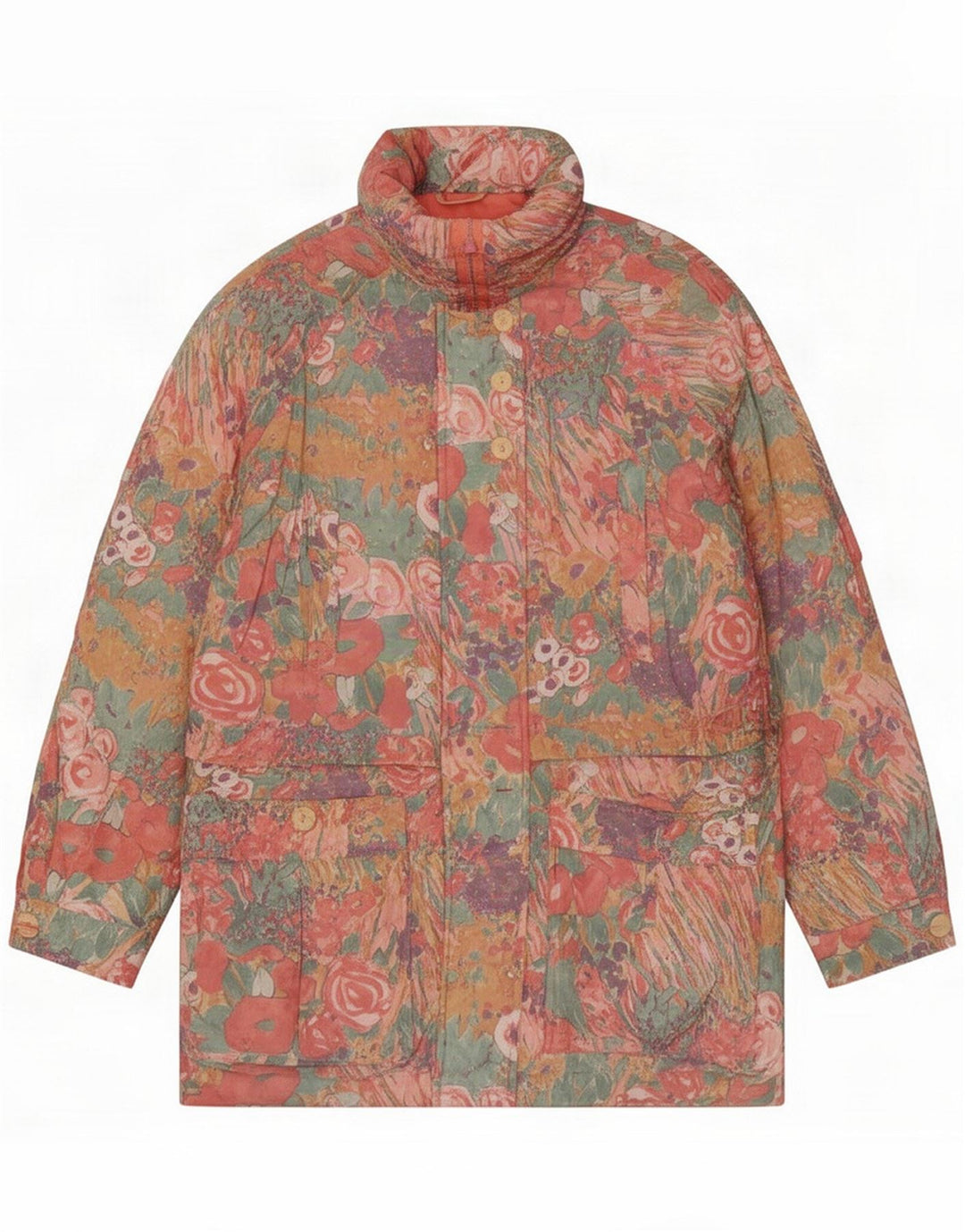 Abrigo acolchado vintage para mujer EU 38 Rosa medio floral