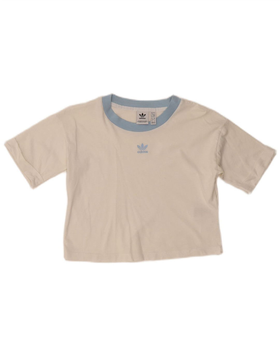 ADIDAS Camiseta corta para mujer UK 10 Small White Cotton