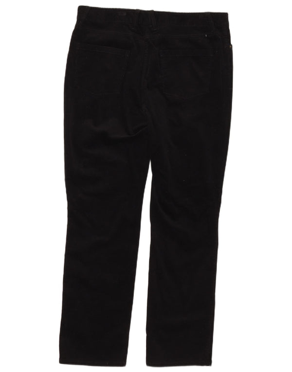 Marks & Spencer Pantalones de pana de cintura alta para mujer UK 40 Large W34 L28 Bla