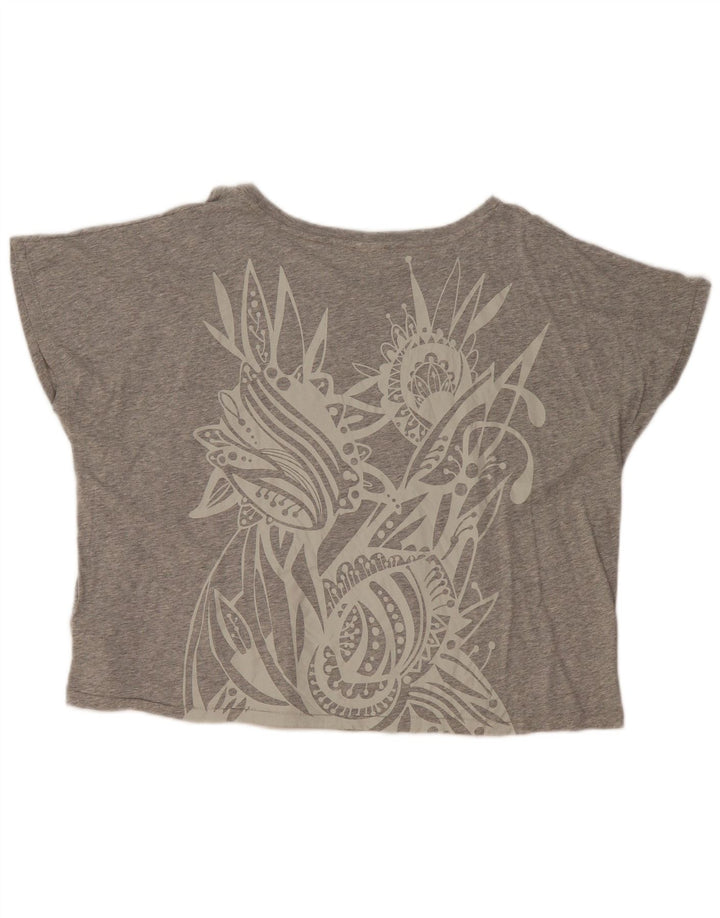 Diesel Mujer Camiseta Gráfica Extragrande UK 44 Algodón Gris Medio