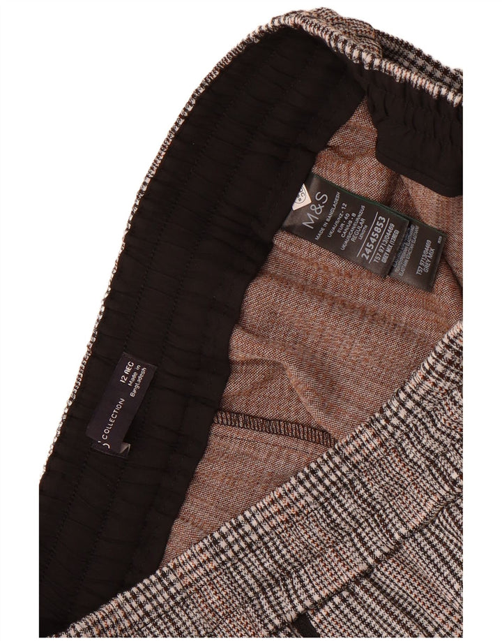 Marks & Spencer Pantalones casuales gráficos para mujer UK 12 Medium W30 L29 Gris