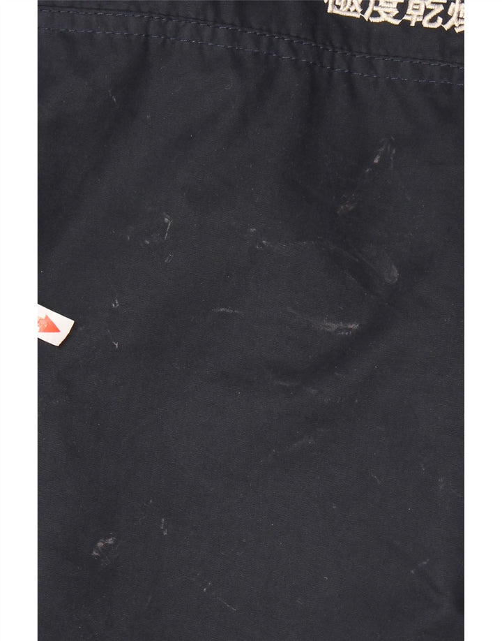 Superdry Parka Sherpa con capucha para hombre, talla 38, poliéster azul marino mediano