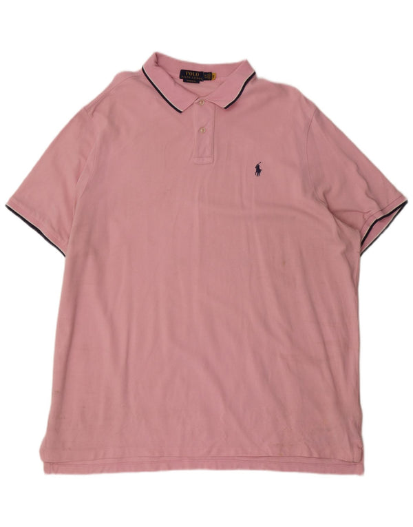 Polo Ralph Lauren Camisa de corte clásico para hombre 2XL Algodón a rayas rosa