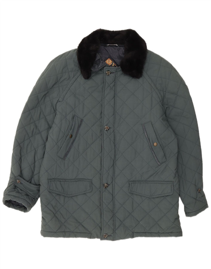 WAMPUM Chaqueta acolchada para hombre UK 40 Grande Poliéster verde