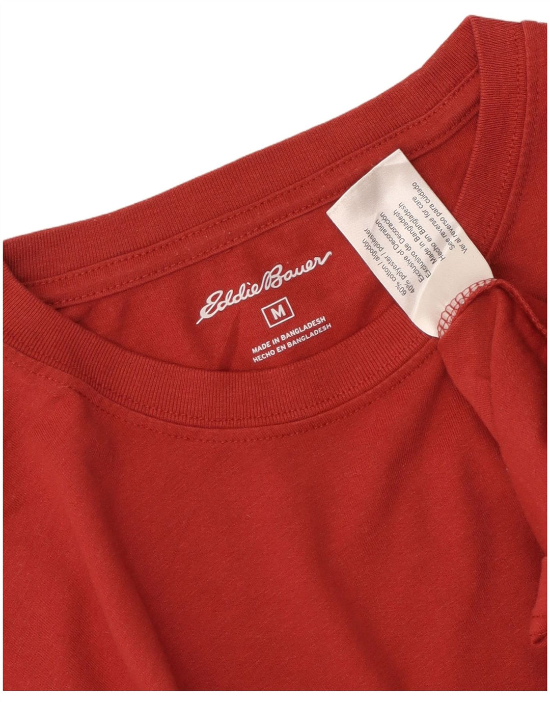 EDDIE BAUER Camiseta Hombre Top Medium Rojo Algodón