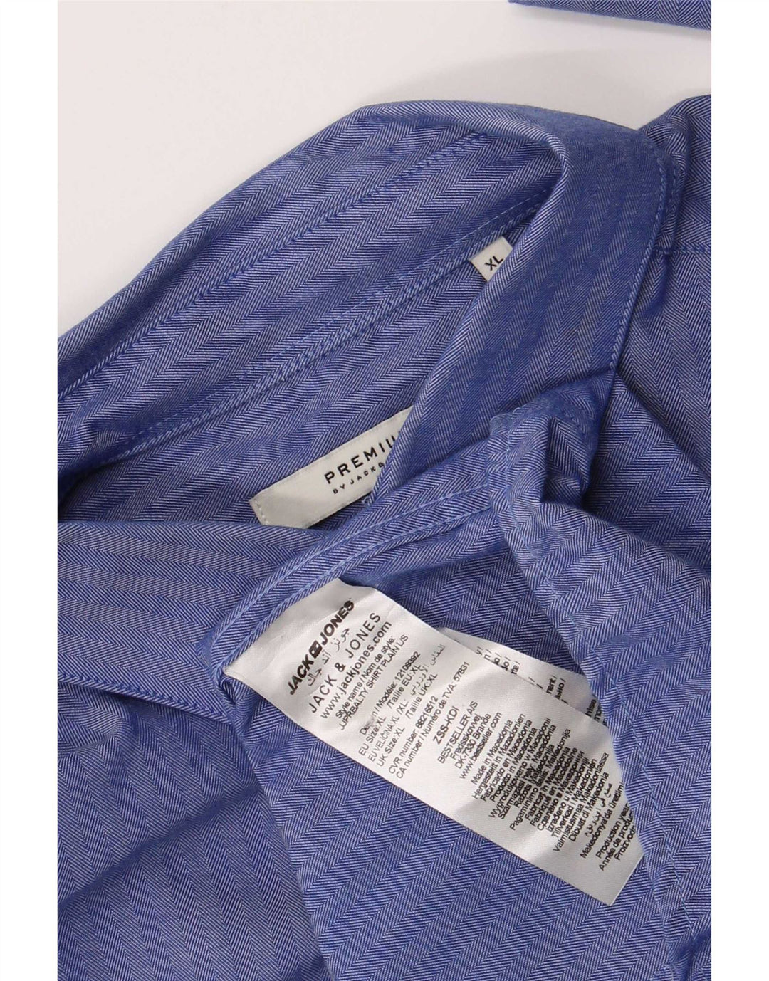 Camisa Jack & Jones Hombre XL Algodón Espiga Azul