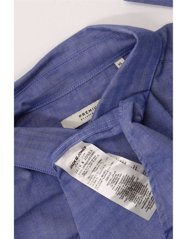 Camisa Jack & Jones Hombre XL Algodón Espiga Azul